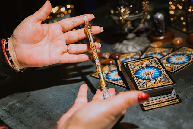 Tarot Cards and Crystal Wand